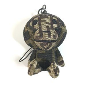 FENDI A BATHING APE Collaboration Milo Zucca Mobile Phone Strap Plush Charm Canv